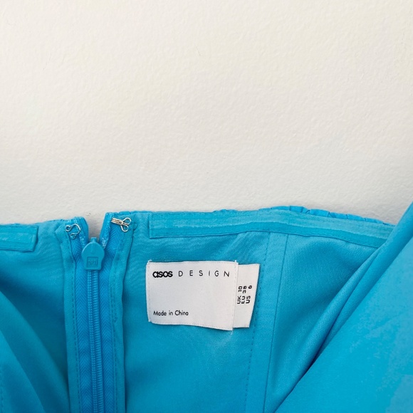 ASOS  cotton ruched bandeau mini dress - Picture 6 of 7